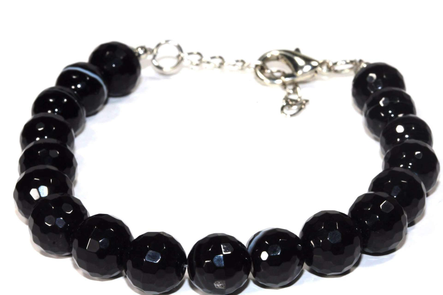 Black Agate Yoga Bracelet – Natural Stone Energy Jewelry