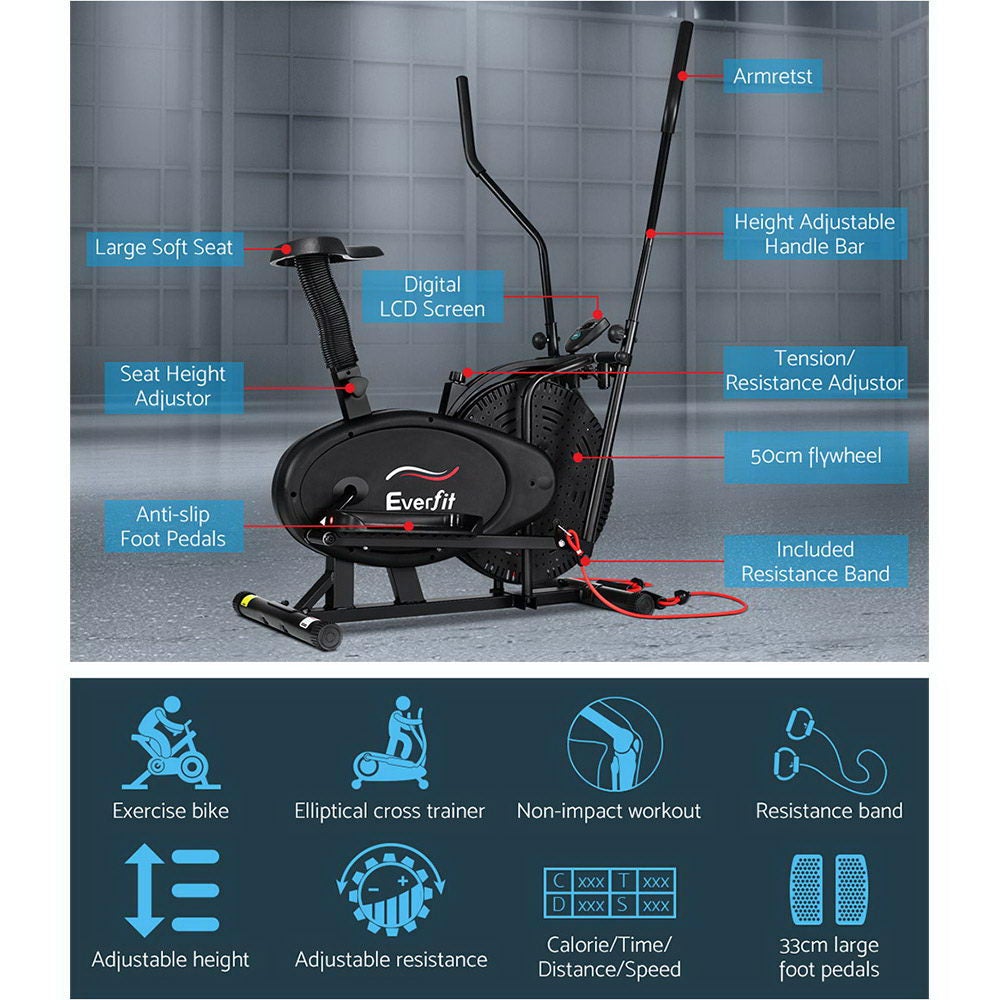 4-in-1 Elliptical Cross Trainer – Home Gym Exercise Bike