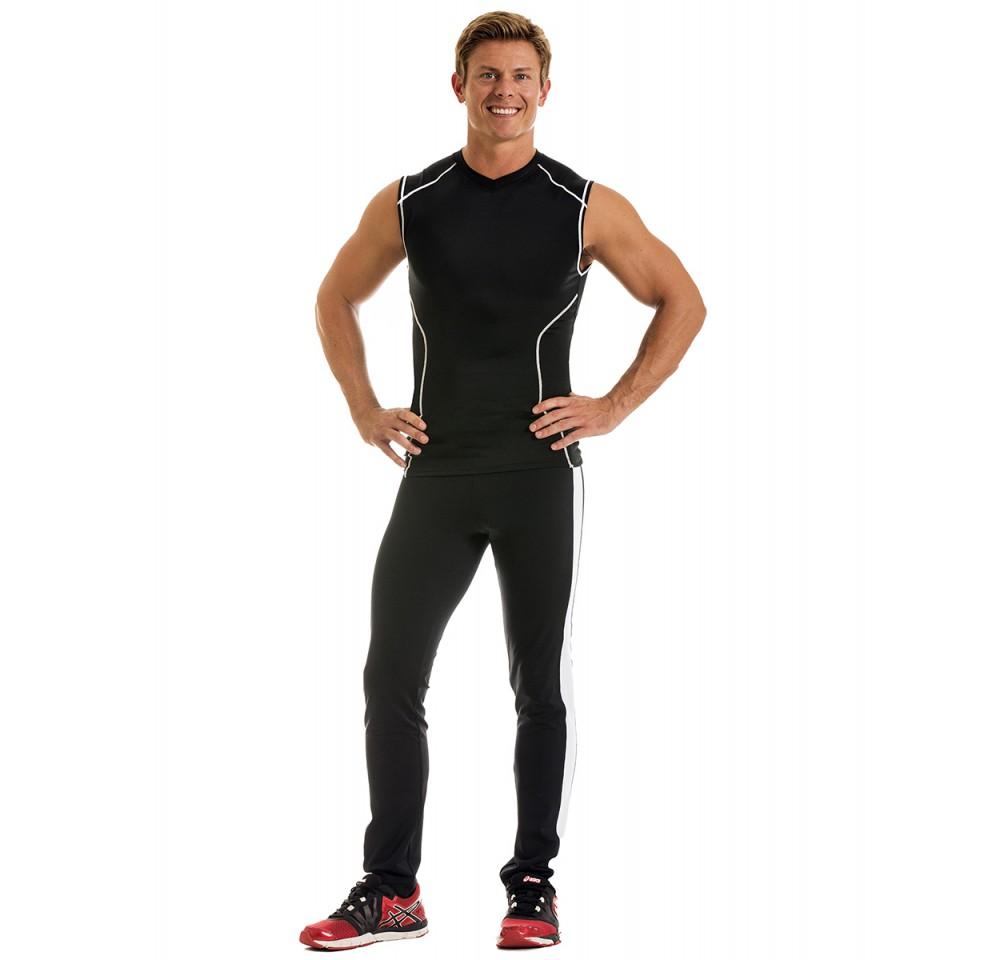 Insta Slim Activewear Compression Contrast Stitching V-neck MA0013