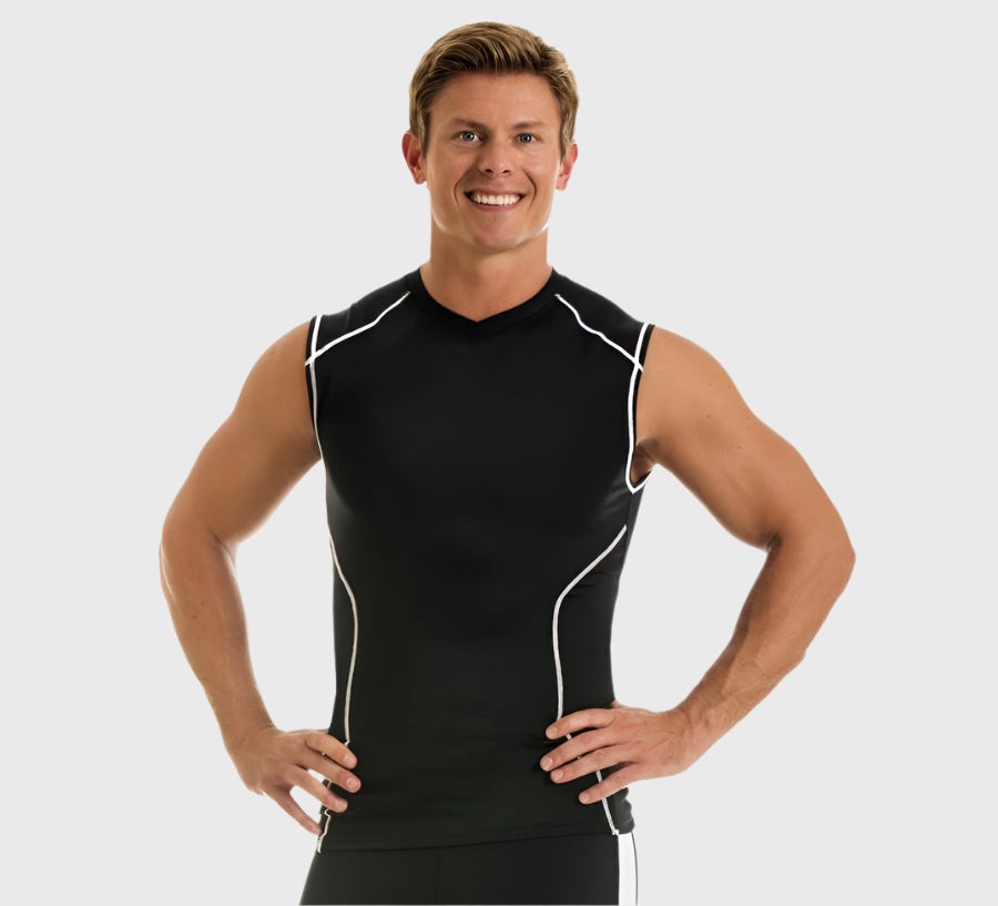 Insta Slim Activewear Compression Contrast Stitching V-neck MA0013