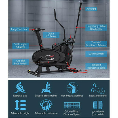 4-in-1 Elliptical Cross Trainer – Home Gym Exercise Bike