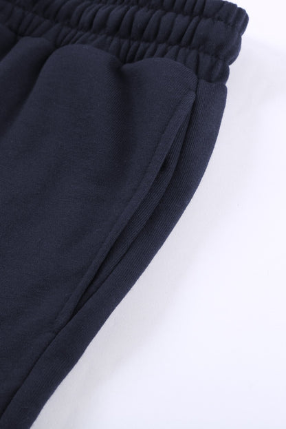 Women's Navy Blue Lounge Shorts – Tie Waist with Side Pockets