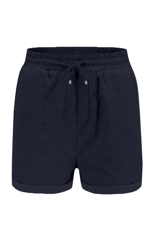 Women's Navy Blue Lounge Shorts – Tie Waist with Side Pockets