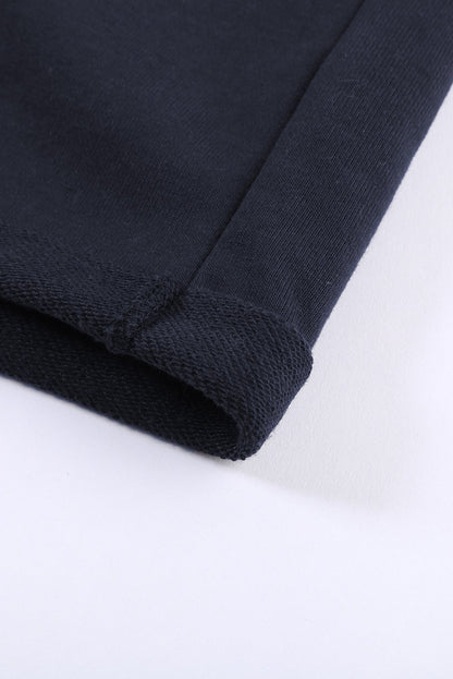 Women's Navy Blue Lounge Shorts – Tie Waist with Side Pockets