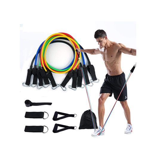 11-Piece Resistance Bands Set – Fitness & Gym Workout Kit