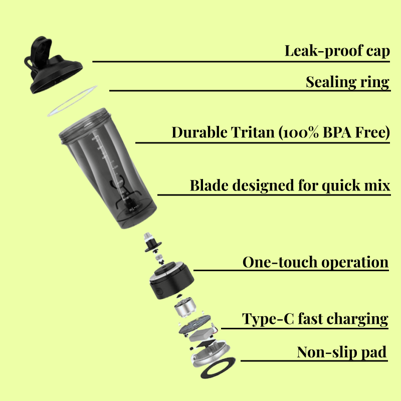 Electric Protein Shaker Bottle – Rechargeable & Portable Mixer