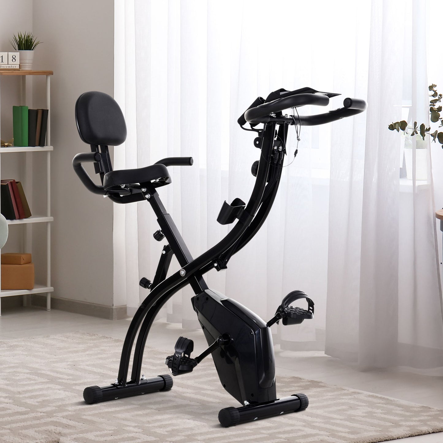 2-in-1 Foldable Upright Exercise Bike – Magnetic Resistance Trainer