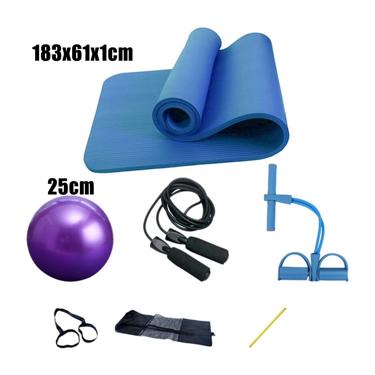 Deluxe 5-Piece Yoga & Fitness Set – Complete Exercise Kit